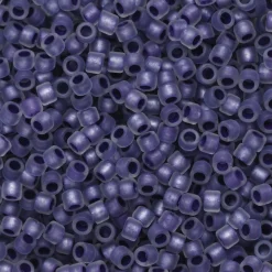 TOHO-perler 11/0 – blålilla frostet, 265FM Frosted metallic purple-lined crystal rainbow