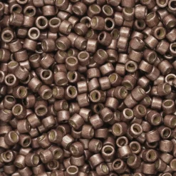 TOHO-perler 11/0 – brun metallic matt, PF556F PF galvanized matte mocha frost