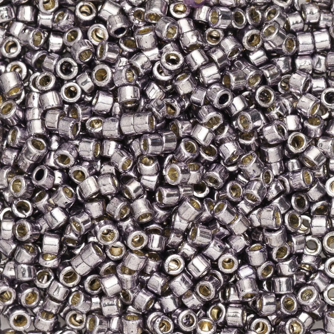 TOHO-perler 11/0 – metallic tinn, PF568 PF metallic pink pewter