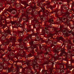 TOHO-perler 11/0 – rød silverline, 25D Transparent silver-lined garnet