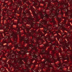 TOHO-perler 11/0 – rubinrød, 25C Silverlined ruby