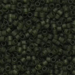 TOHO-perler 11/0 – skogsgrønn matt, 940F Transparent frosted olivine