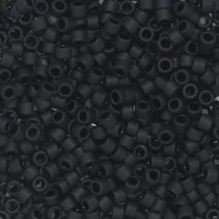 TOHO-perler 11/0 – svart matt, 49F Matte opaque jet black