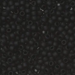 TOHO-perler runde 11/0 – matt svart, 49F Transparent frosted jet black