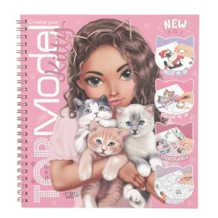 TOPModel aktivitetsbok Kitty + 5 ark med klistremerker, 47 sider, 20,2×22,2 cm