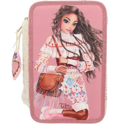 TOPModel Cosy trippelpennal med en mengde penner og tilbehør! 13x20x7,5 cm