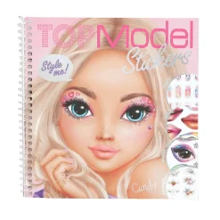 TOPModel Dress Me Up Face klistremerkebok, 24 sider og 7 ark med klistremerker. 17,5×18 cm