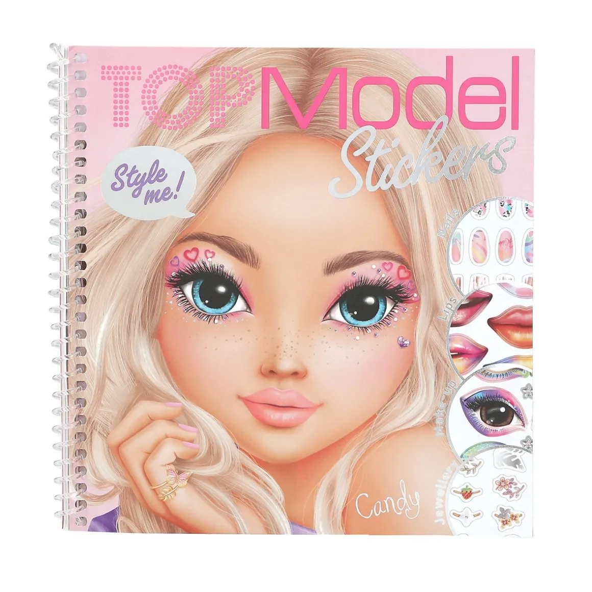 TOPModel Dress Me Up Face klistremerkebok, 24 sider og 7 ark med klistremerker. 17,5×18 cm