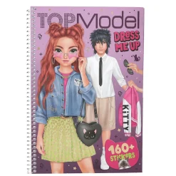 TOPModel Dress me up klistremerkebok Rebel Kitty + 160 klistremerker. 24 sider, 18×26,2×1 cm