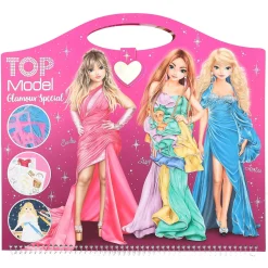 TOPModel Glamour designbok med 52 sider morsomme motiver & klistremerker, 33×30,5 cm