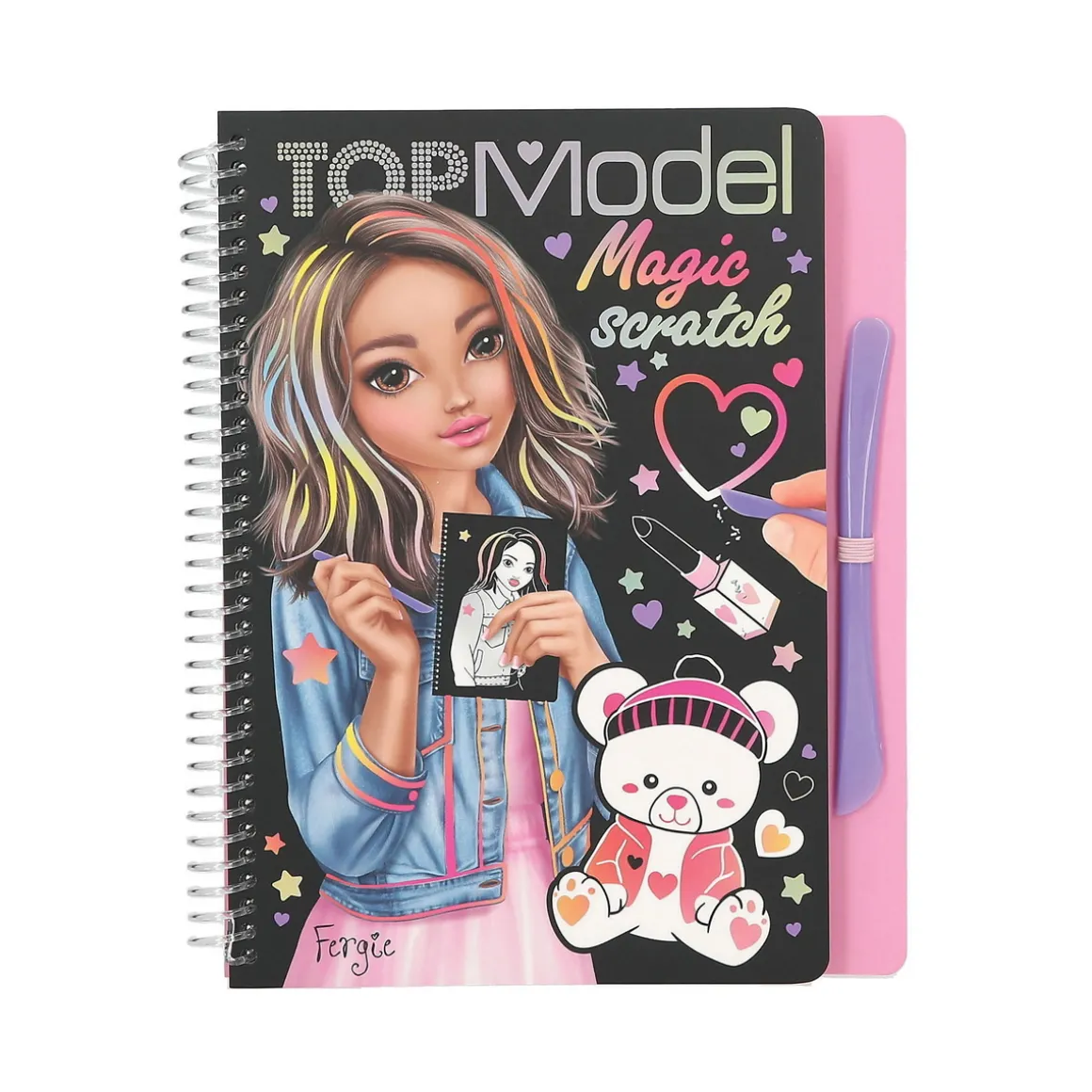 TOPModel Magic Scratch Book, skrap frem fine motiver! 20 sider, 18,5×22 cm