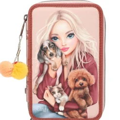 TopModel trippelpennal Fur Ever Friends med massevis av penner m.m. 13×20×7,5 cm