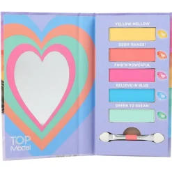 TOPModel øyenskygge – 5 farger, applikator og speil i liten og nett bok 7×13×1,5 cm