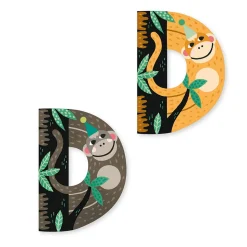 Trebokstav dyremotiv 7 cm - D – pris per stykk
