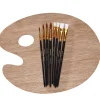 Trepalett & 8 pensler, syntetisk bust – flat 4, 6, 8, 12 og 4 rund #2, 6, 8, 10