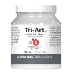 Tri-Art Gel Medium Gloss 500 ml, blankt gelbasert fortykningsmiddel for akrylmaling