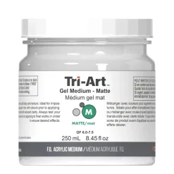 Tri-Art Gel Medium Matte 250 ml, matt gelbasert fortykningsmiddel for akrylmaling