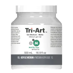 Tri-Art Gel Medium Matte 500 ml, matt gelbasert fortykningsmiddel for akrylmaling