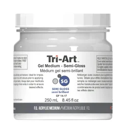 Tri-Art Gel Medium Semi Gloss 250 ml, halvblankt gelbasert fortykningsmiddel for akrylmaling