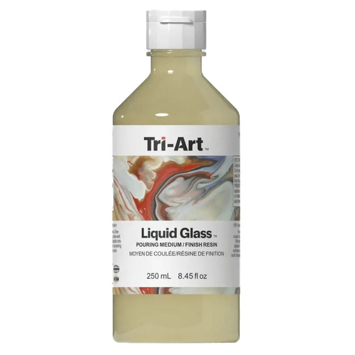 Tri-Art Liquid Glass Pouring Medium 500 ml, fungerer også som resinlignende lakk for akrylmaling
