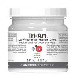 Tri-Art Low Viscosity Gel Gloss 250 ml, blankt gelbasert fortynningsmiddel for akrylmaling