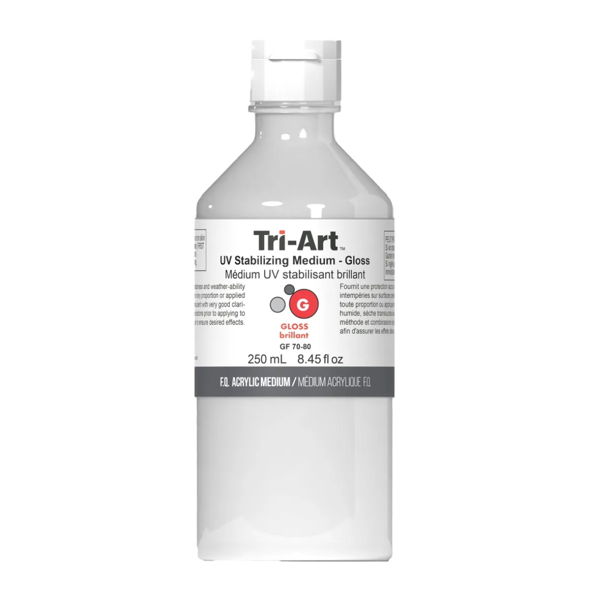 Tri-Art Medium UV Stabilizing Gloss 250 ml, blankt medium som beskytter akrylmaling mot UV-stråling