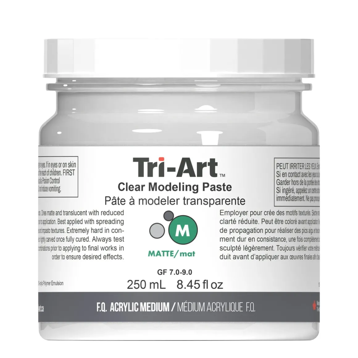 Tri-Art Modeling Paste Clear 250 ml, transparent modelleringspasta for tekstur på lerret