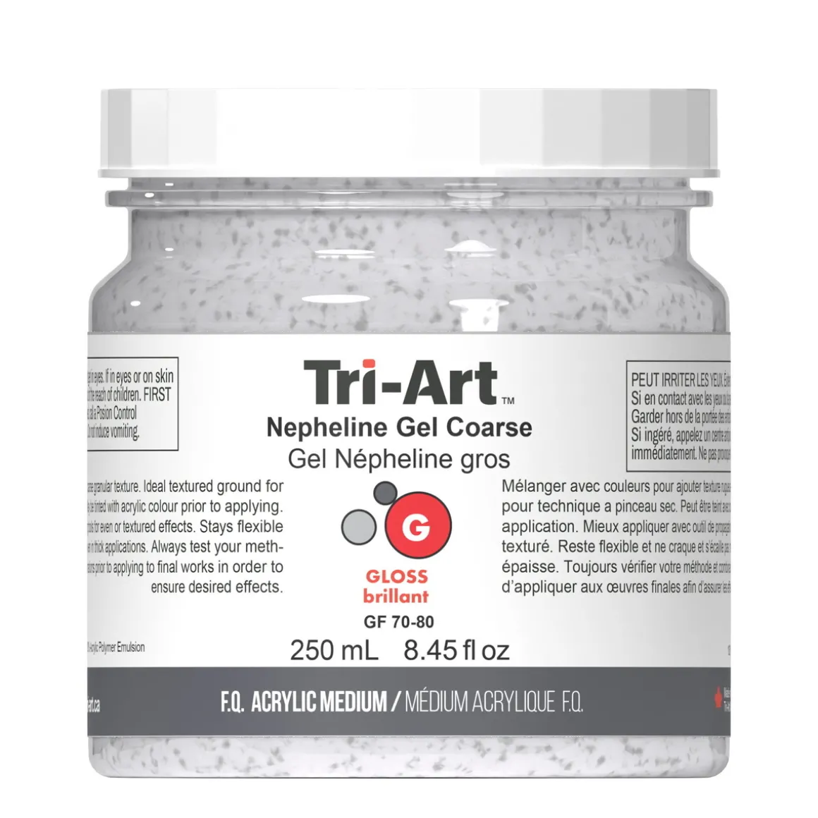 Tri-Art Nepheline Gel Coarse 250 ml, ru granulerende medium for akrylmaling