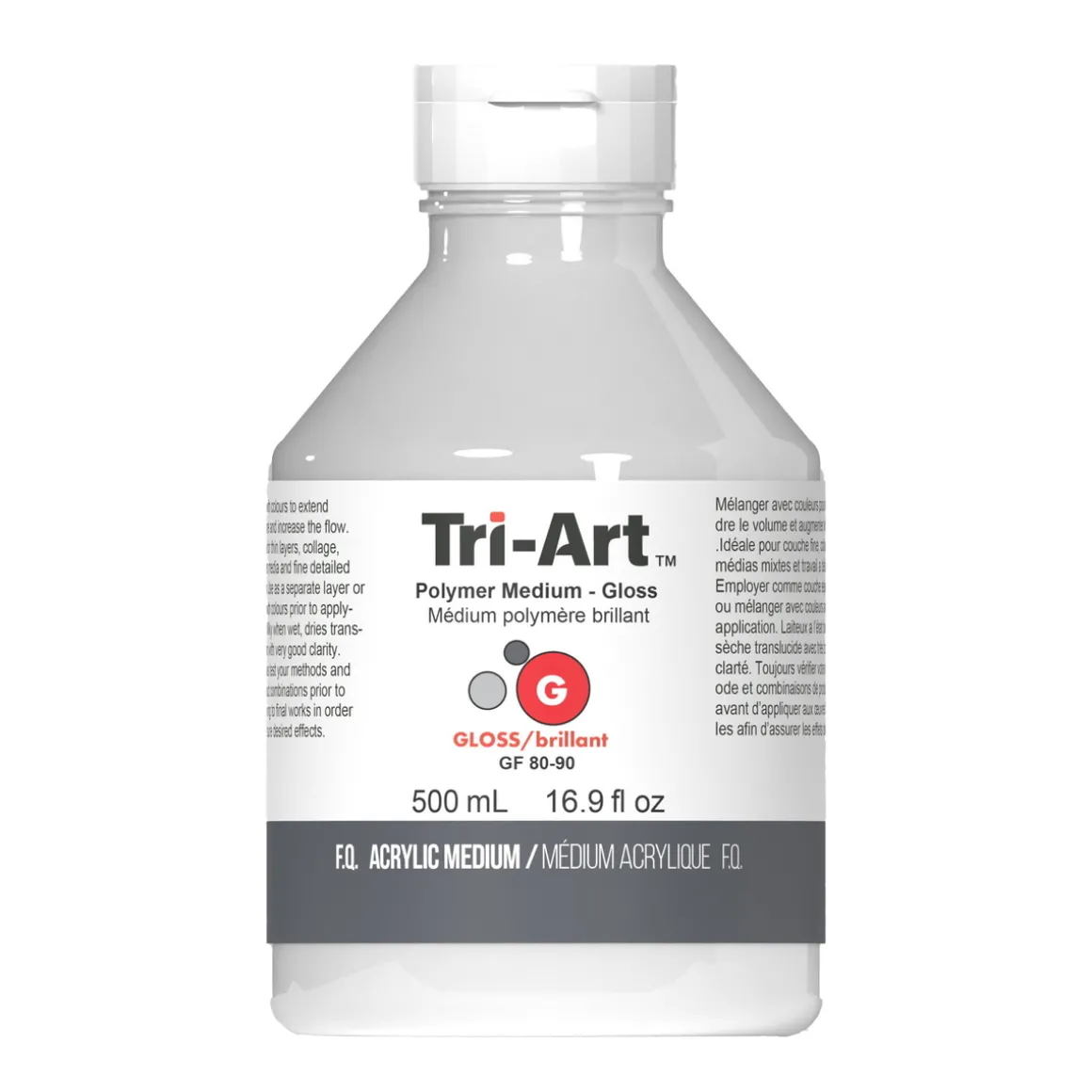 Tri-Art Polymer Medium Gloss 500 ml, blankt fortynningsmiddel for akrylmaling