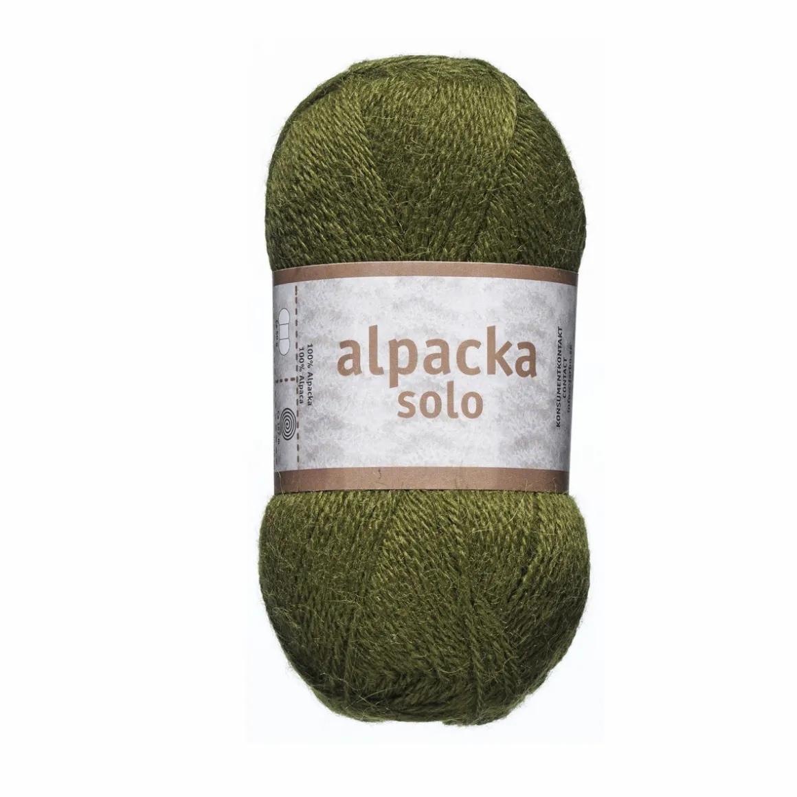 Ullgarn Järbo Alpacka Solo 50 g mørkegrønn – 29113 Forest green
