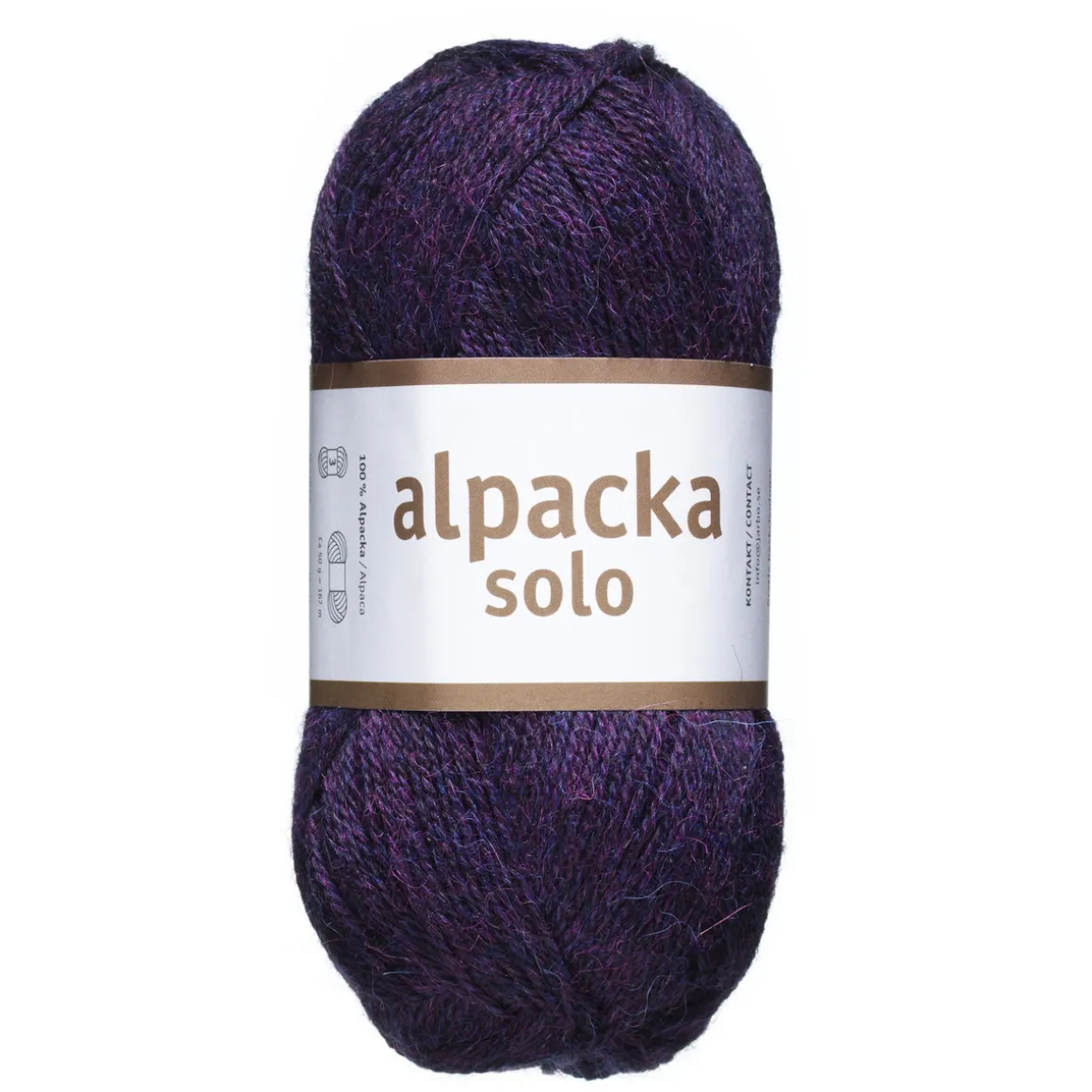 Ullgarn Järbo Alpacka Solo 50 g mørkelilla – 29128 Eggplant purple
