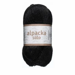 Ullgarn Järbo Alpacka Solo 50 g svart – 29108 Licorice black