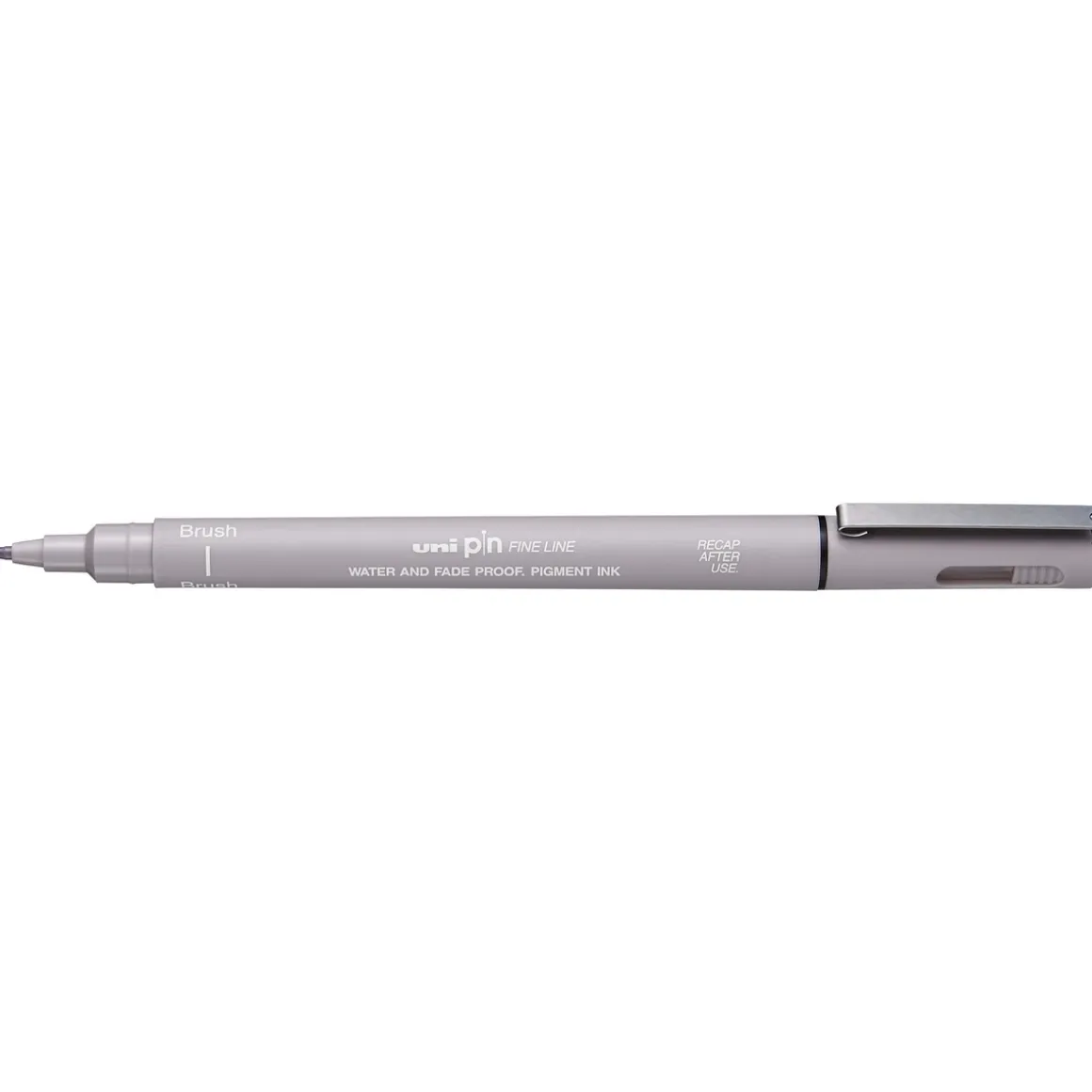 Uni Pin Fine Line Brush Light Grey – med penselspiss