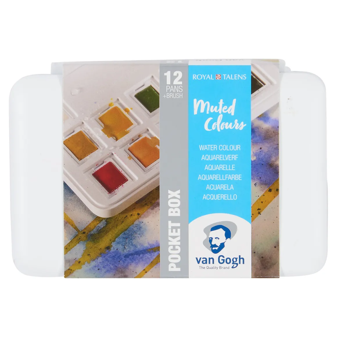 van Gogh akvarellmaling i sett – 12 halvkopper – Muted
