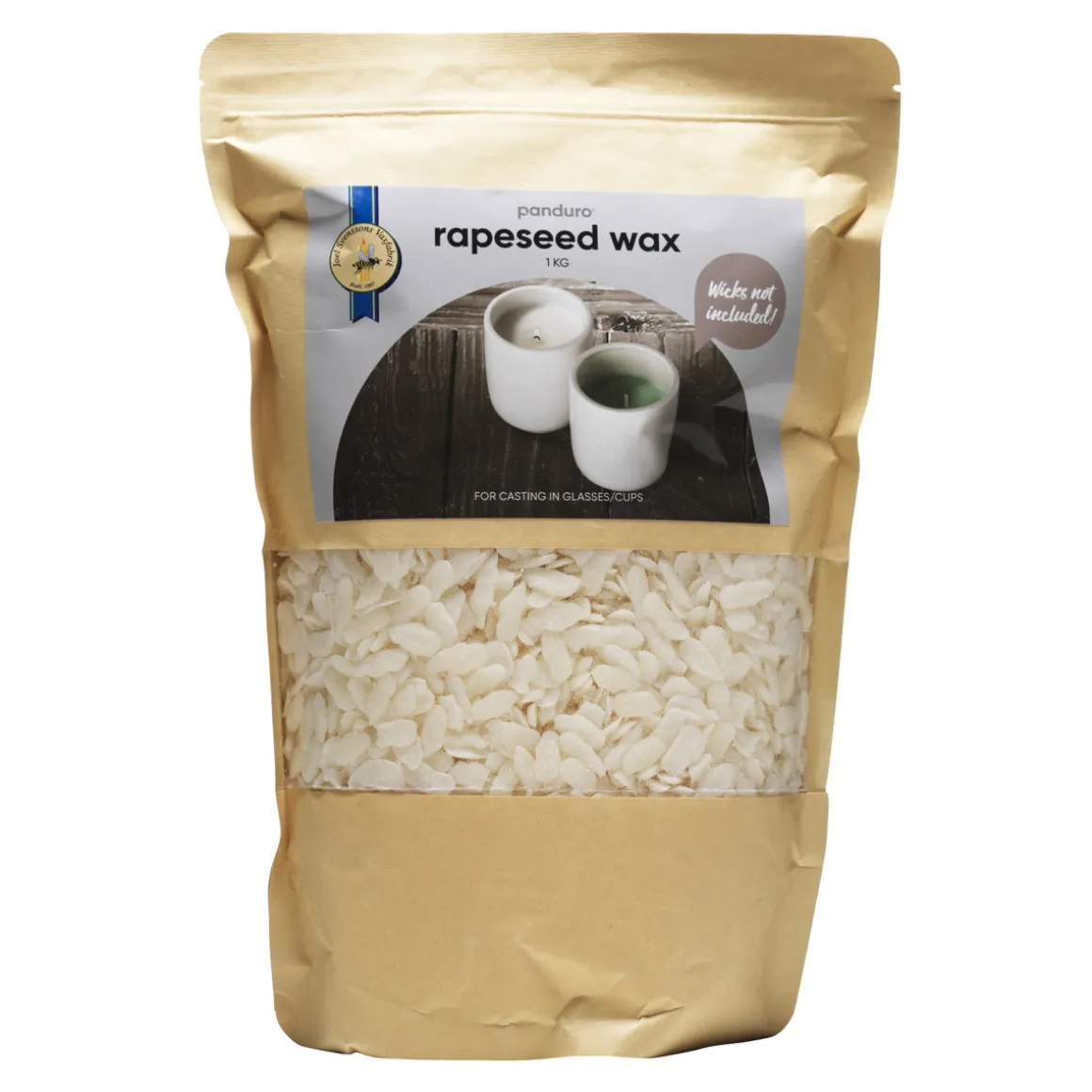 Vegetabilsk voks av raps i pellets til lysproduksjon, 1 kg