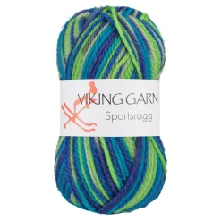 Viking Garn Sportsragg 50 g blå/grønn 552