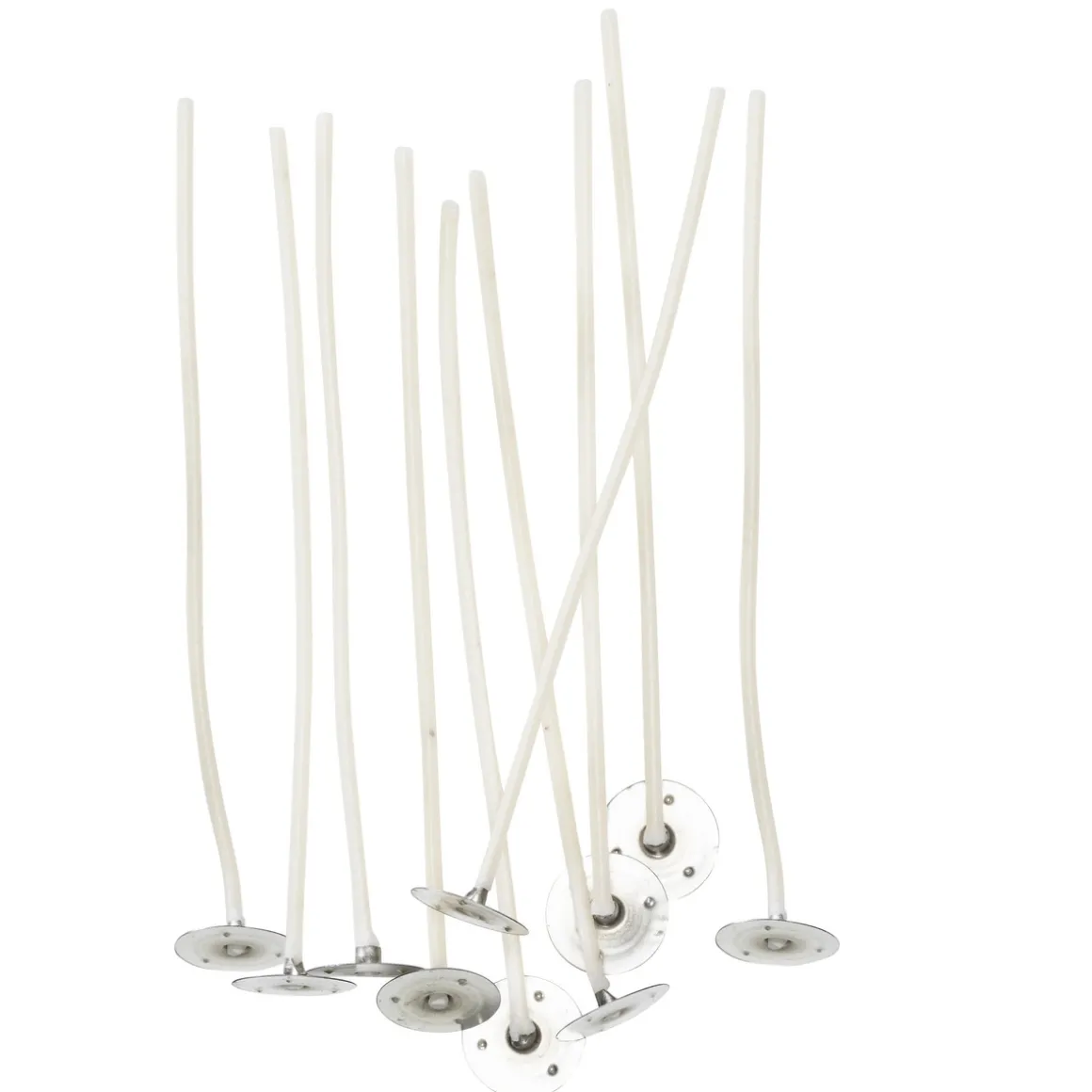 Vokset veke nr. 7 til lys av raps- / soyavoks, 10 stk. Med vekeholder. Lengde 10 cm