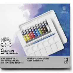 Winsor & Newton Cotman Palette Tube Set 10×8 ml akvarellfarger på tube