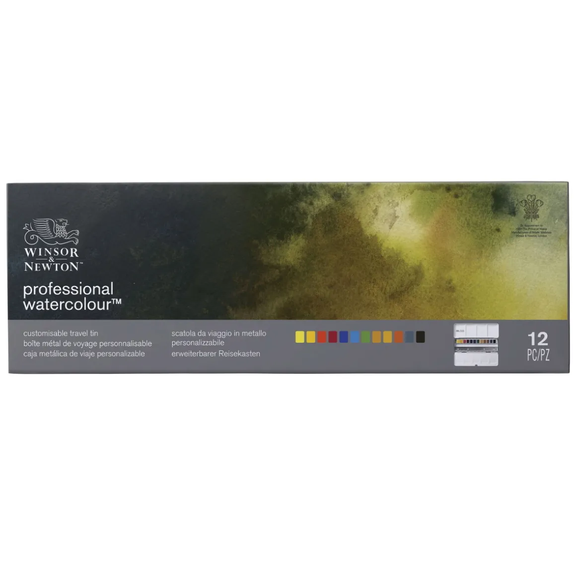 Winsor & Newton Professional Watercolour – etui med 12 halvkopper akvarellmaling
