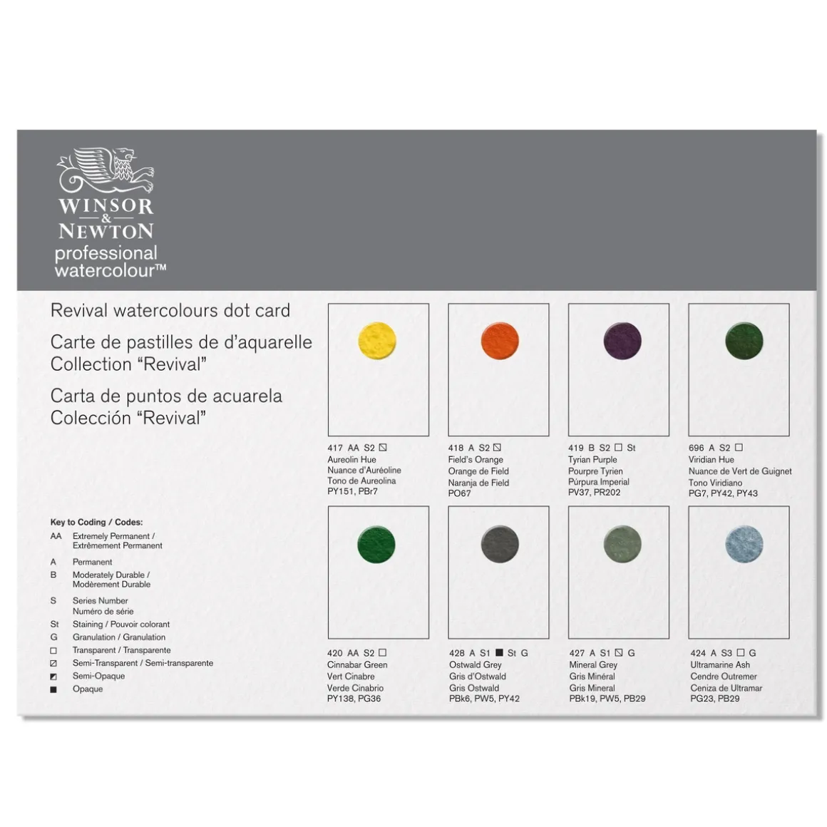 Winsor & Newton Professional Watercolour Dot Card Revival – 8 nye farger