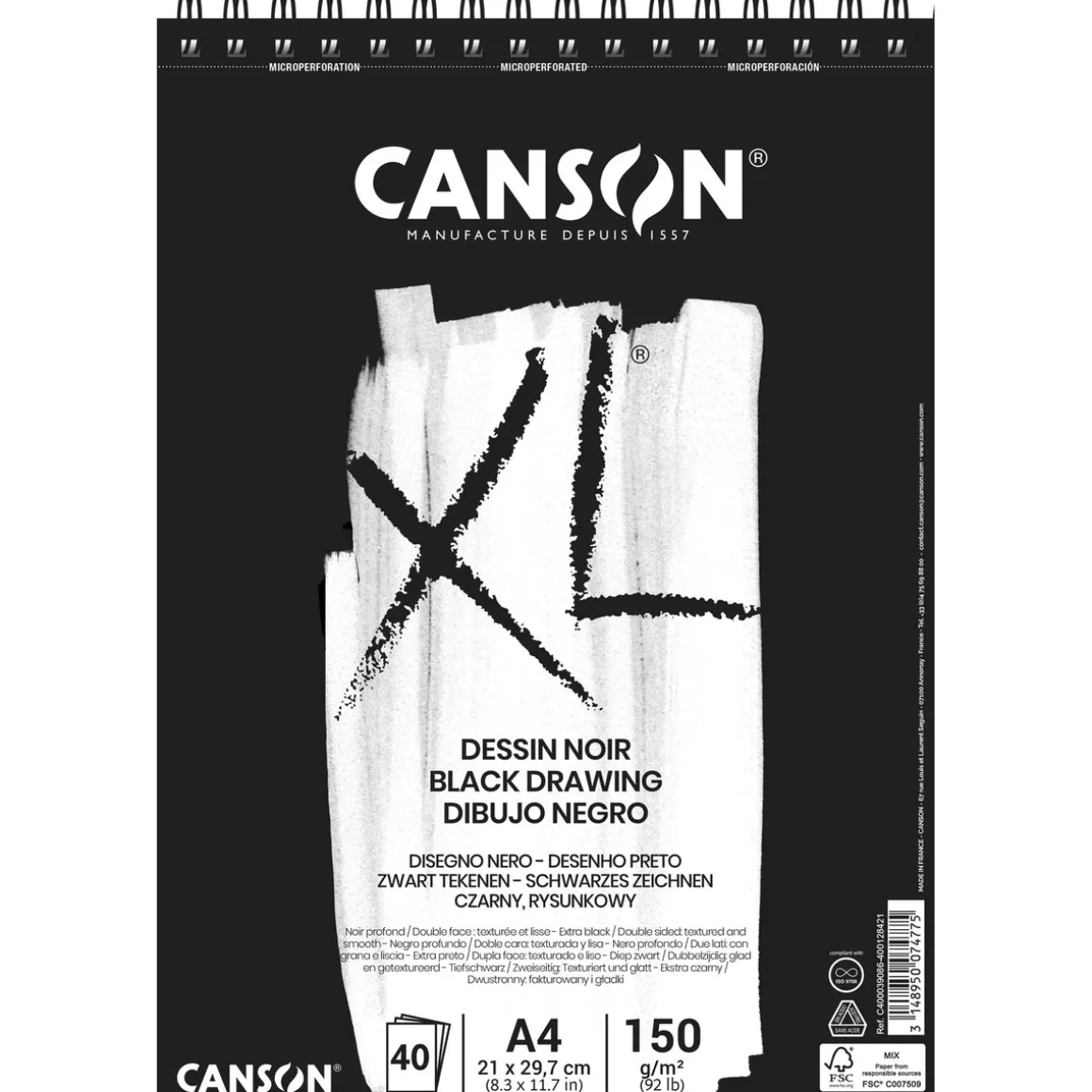 XL Dessin Noir skisseblokk A4