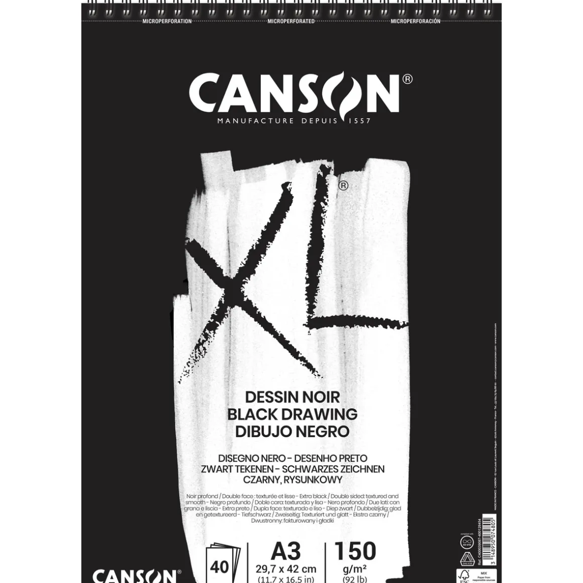 XL Dessin Noir skisseblokk A3