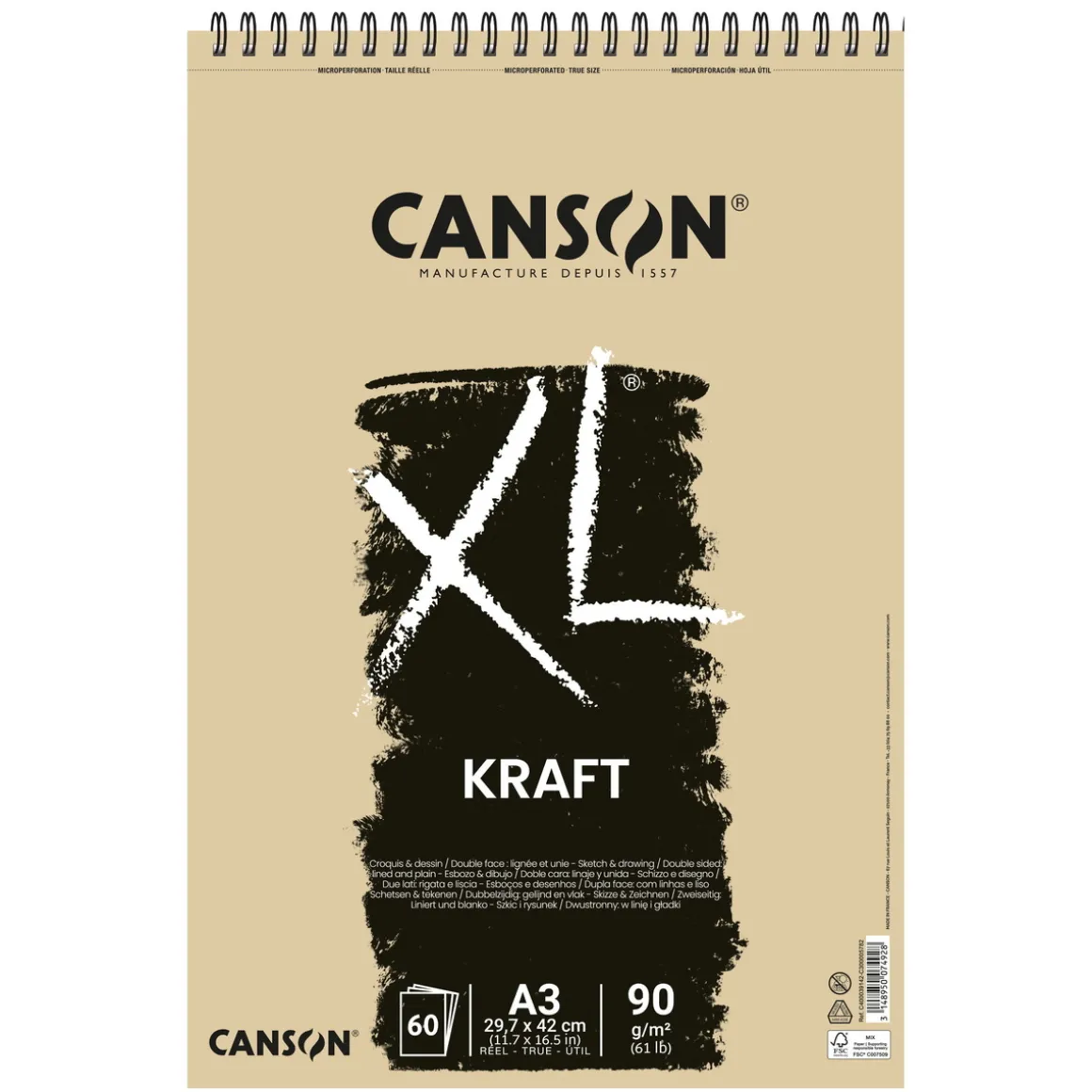 XL Kraft skisseblokk A3 90g